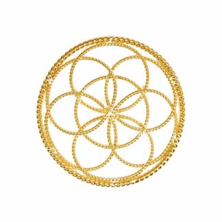 Sacred Cubit 1/2 Light-Life Lotus Pendant, Kupfer, 24kt vergoldet