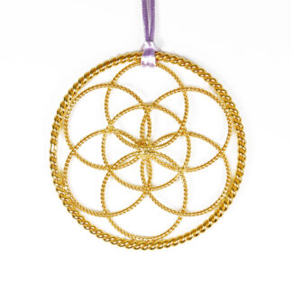 1/2 Lost Cubit Lotus Anhänger, 24 kt. vergoldet